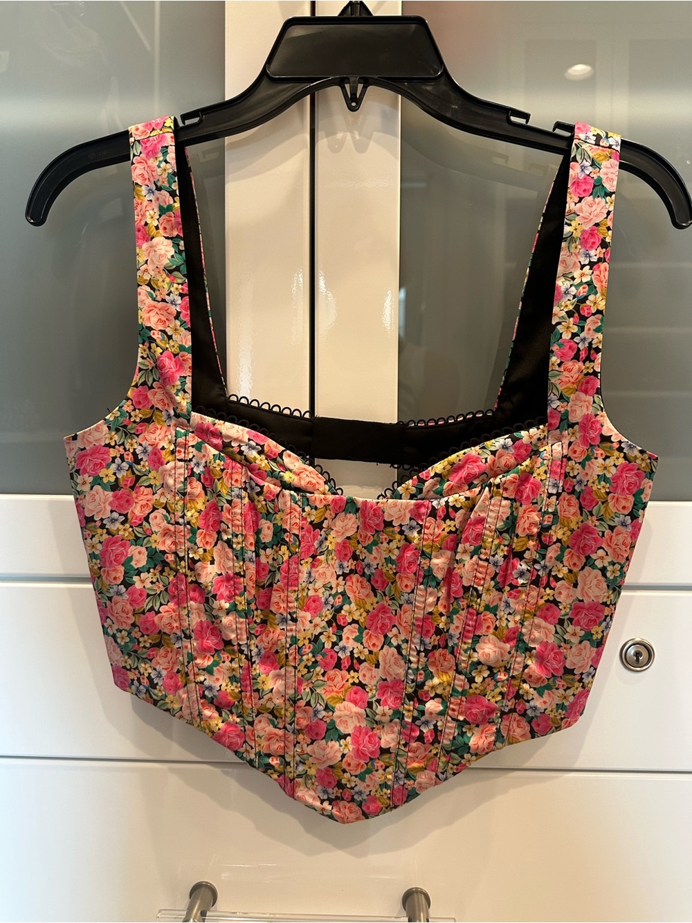 For Love & Lemons Floral Sweetheart Bustier Crop Top